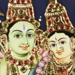 Bhagwan Ram and Devi Sita Tanjore Painting with Frame