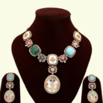 Victorian-inspired long necklace with matching earrings, Ishwar Arts and Crafts