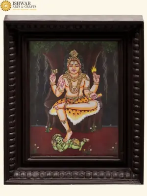DakshinMurti Shiva tanjore Painting, Ishwar Arts and Crafts