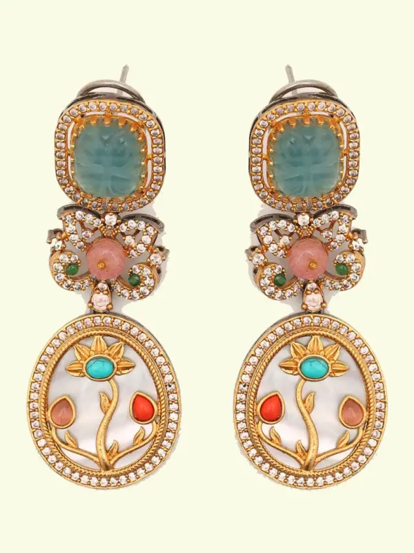 Victorian-inspired long necklace with matching earrings, Ishwar Arts and Crafts