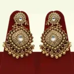 Heavy Embellished Carving Bridal Necklace Set with Earrings and Maangtika, Ishwar Arts and Crafts