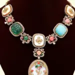 Victorian-inspired long necklace with matching earrings, Ishwar Arts and Crafts