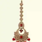 Stunning red and white stone-studded bridal necklace set, Ishwar Arts and Crafts