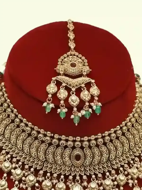 Designer Heavy Necklace Set with Bead Hangings for Women, Ishwar Arts and Crafts