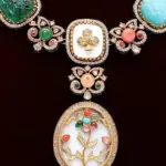Victorian-inspired long necklace with matching earrings, Ishwar Arts and Crafts