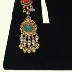 Designer Multicolour Stone Bridal Necklace Set with Hanging Beads, Earrings and Maangtika, Ishwar Arts and Crafts