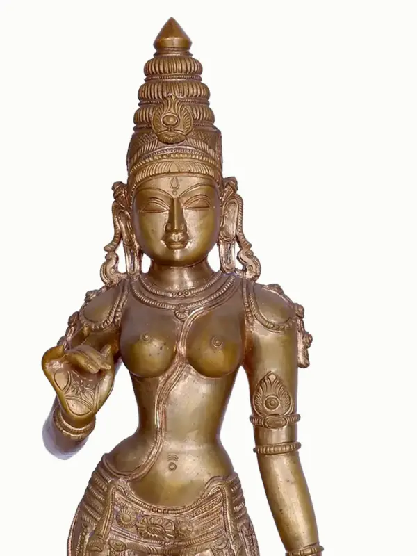 Goddess Uma (Parvati) Sivagami Bronze Statue, Ishwar Arts and Crafts