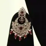 Stunning red and white stone-studded bridal necklace set, Ishwar Arts and Crafts