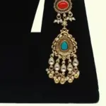 Designer Multicolour Stone Bridal Necklace Set with Hanging Beads, Earrings and Maangtika, Ishwar Arts and Crafts
