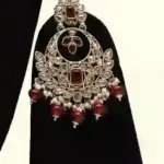 Stunning red and white stone-studded bridal necklace set, Ishwar Arts and Crafts