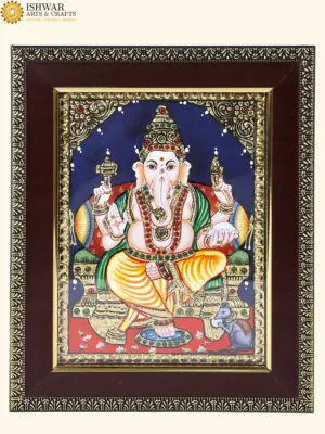 Lord Ganesha Tanjore Painting, Ishwar Arts and Crafts