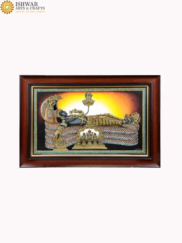 Shri Padmanabhaswamy Tanjore Painting with Frame, Ishwar Arts and Crafts