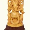 12" Sitting Lord Ganapati Statue in White Wood