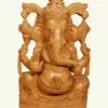 13" White Woode Lord Ganesha Idol