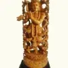 30" White Wood Govinda Statue with Base | Handmade in India