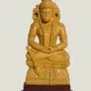 12" Meditating Lord Hanuman Ji Statue in White Wood | Handmade