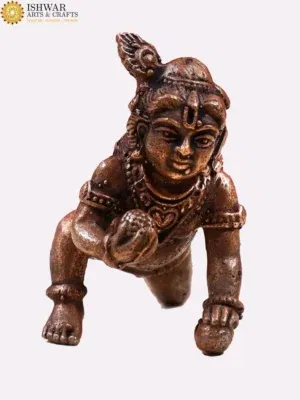 2" Small Laddu Gopal Copper Idol | Handmade