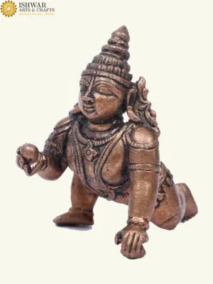 2" Small Laddu Gopal Lord Krishna Copper Statue | Made in India