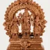 3" Small Hindu Deity Lord Vishnu with Sridevi and Bhudevi | Copper Statue
