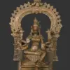 5" Blessing Goddess Varahi Seated on Kirtimukha Throne | South India Bronze Statue | Handmade, Ishwar Arts and Crafts