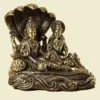 5" Lakshmi Narayan Superfine Brass Statue Seated on Sheshnaga | Handmade in India, Ishwar Arts and Crafts