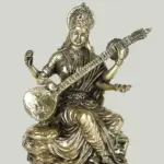 Superfine Small Saraswati Devi Statue Playing Veena | Handcrafted Brass Statue , Ishwar Arts and Crafts