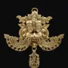 11" Kirtimukha Wall Hanging Mask in Brass, Ishwar Arts and Crafts