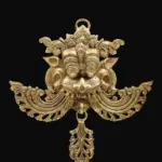 11" Kirtimukha Wall Hanging Mask in Brass, Ishwar Arts and Crafts