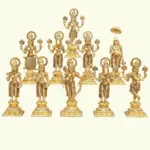 12" Dashavtara of Lord Vishnu | Set of Ten | Brass Statues, Ishwar Arts and Crafts