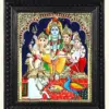 Lord Shiva Family Tanjore Painting with Frame, Ishwar Arts and Crafts
