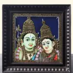 Lord Rama and Goddess Sita Tanjore Painting with Frame | Handmade in India, Ishwar Arts and Crafts