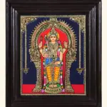 Lord Kartikey (Murugan) Tanjore Painting with frame, Ishwar Arts and Crafts