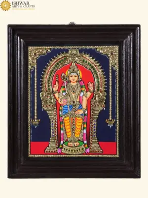 Lord Kartikey (Murugan) Tanjore Painting with frame, Ishwar Arts and Crafts