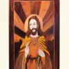 31" Beautiful Painting Of Jesus Christ | Natural Colors On Wooden Panel With Inlay Work | Made in India, Ishwar Arts and Crafts