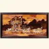 50" Lord Krishna give Gita Updesham in Mahabharat | Natural Color On Wood Panel With Inlay Work, Handmade in India, Ishwar Arts and Crafts