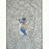 Lord Shrinathji With Flute | Pichhwai Art | Watercolor On Cotton, Ishwar Arts and Crafts