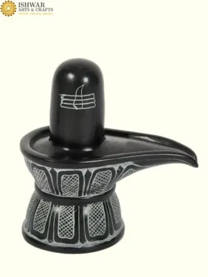 Black Stone Shiva Linga Statue from Mahabalipuram | Handmade