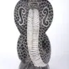 Black Hooded Cobra Sculpture | Stone Statue from Mahabalipuram