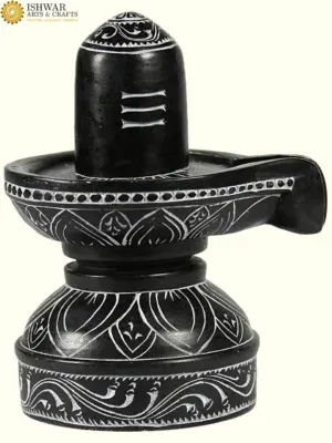 Black Shiva Linga Stone Statue from Mahabalipuram | Handmade