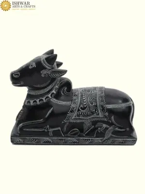 Nandi Stone Statue - Symbol of Dharma | Handmade in India