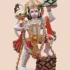 36" Large Superfine Idol of Lord Hanuman Holding Mountain in White Marble | Hand Carved
