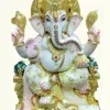 24" Sitting Lord Ganesha Statue in Vietnam Marble | Handmade in India