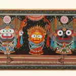 Shri Jagannatha in Nagarjuna Vesha Pattachitra Painting | Natural Colors Painting on Tussar Silk, Ishwar Arts and Crafts