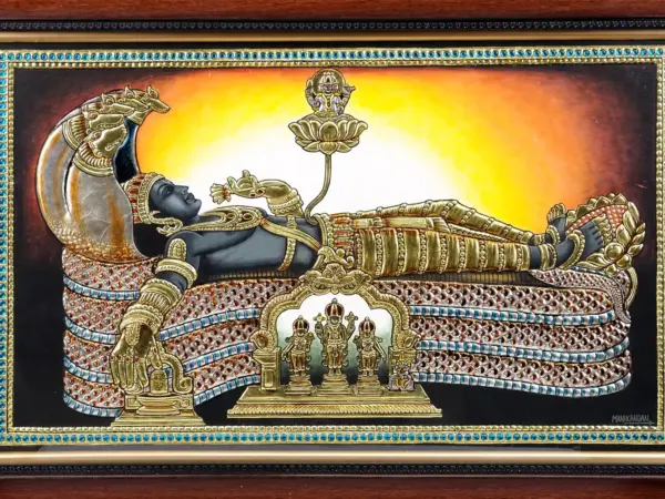 Shri Padmanabhaswamy Tanjore Painting with Frame, Ishwar Arts and Crafts