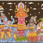 Samundra manthan (Churning the Ocean) Pattachitra Painting, Ishwar Arts and Crafts