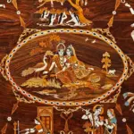 36" Life Leela's Of Lord Krishna | Rosewood Panel With Inlay Work | Handmade in India, Ishwar Arts and Crafts