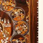 35" Life of Lord Rama - Ram Darbar | Rosewood Panel With Inlay Work | Handmade in India, Ishwar Arts and Crafts