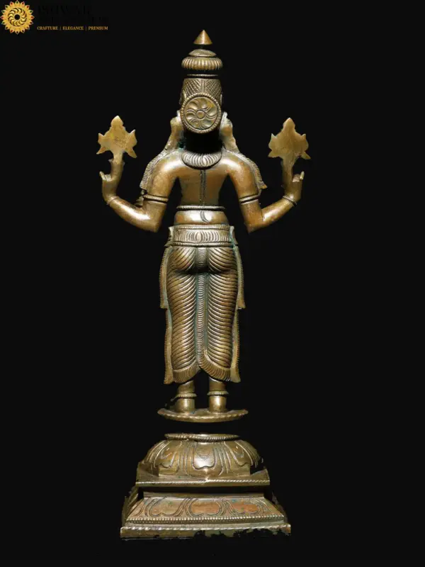 10" Lord Dhanvantari - God of Ayurveda | Bronze Statue, Ishwar Arts and Crafts
