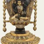 34" Large Shri Tirupati Balaji (Venkateshwara) with Devi Lakshmi Black and Gold Coloured Brass Statue, Ishwar Arts and Crafts