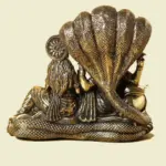 5" Lakshmi Narayan Superfine Brass Statue Seated on Sheshnaga | Handmade in India, Ishwar Arts and Crafts